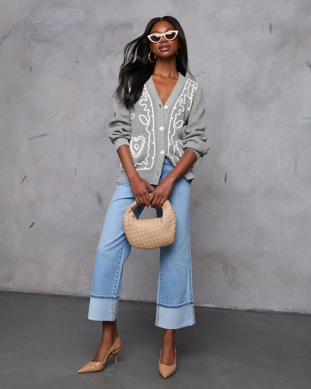 Autumn Embrace Embroidered Contrast Cardigan sold by Vici product image thumbnail 2