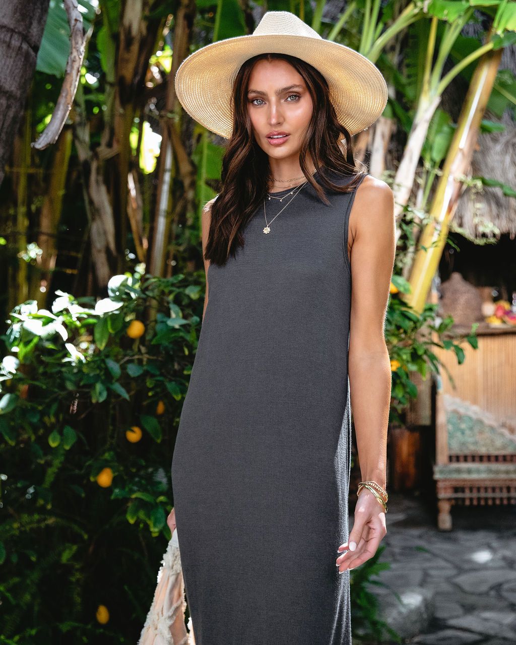 Out And About Sleeveless Maxi Dress - Charcoal - FINAL SALE sold by Vici product image thumbnail 2