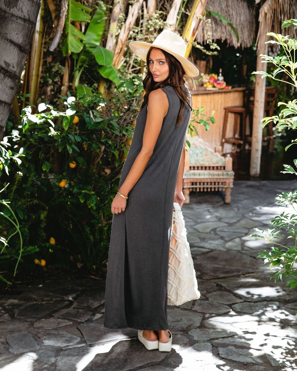 Out And About Sleeveless Maxi Dress - Charcoal - FINAL SALE sold by Vici product image thumbnail 4