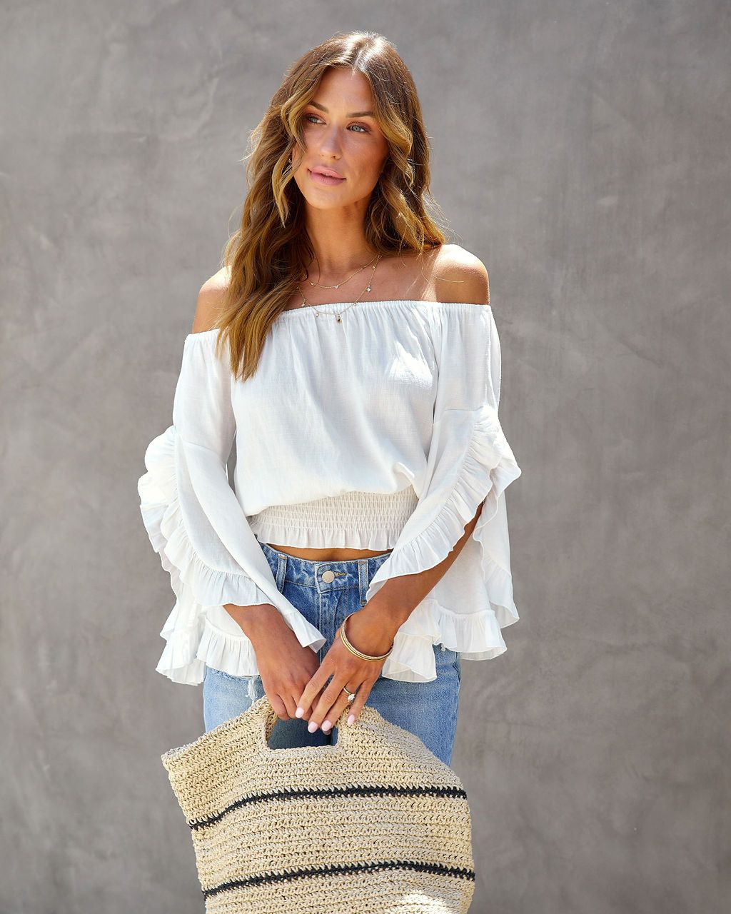 Rosalynn Off The Shoulder Ruffle Top sold by Vici product image thumbnail 2