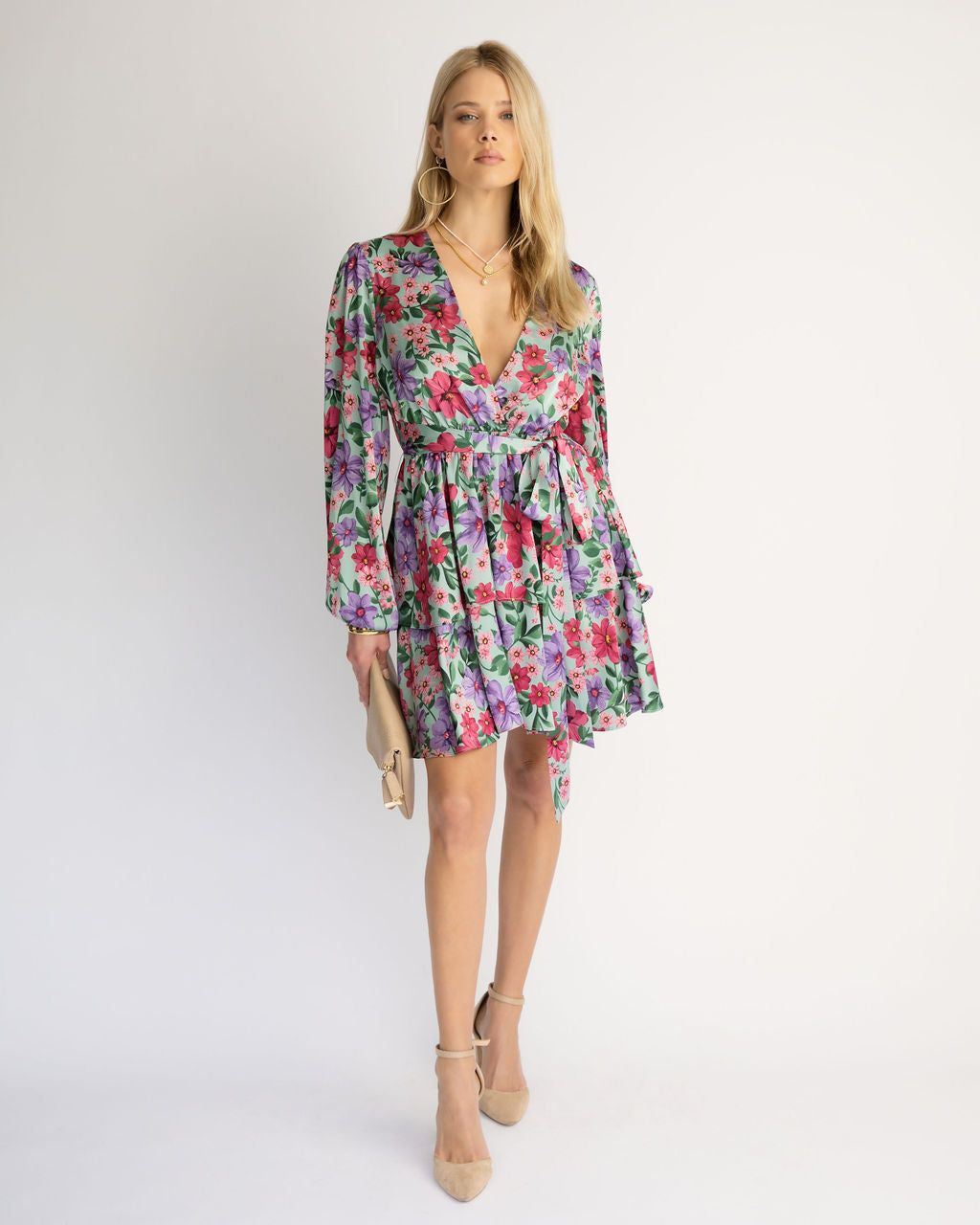 Sensational Floral Tiered Mini Dress sold by Vici product image thumbnail 3