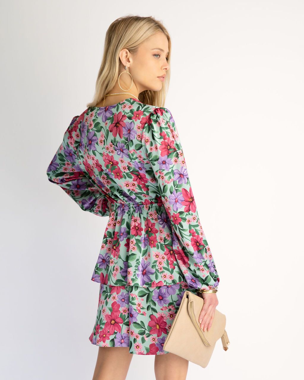 Sensational Floral Tiered Mini Dress sold by Vici product image thumbnail 4