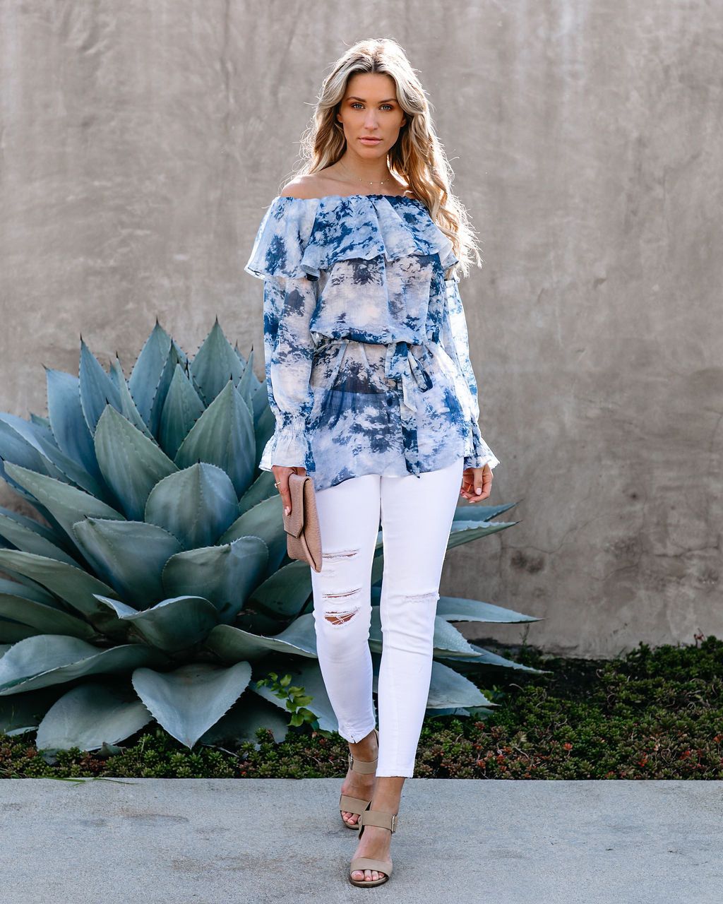 Better By The Sea Printed Ruffle Tunic - FINAL SALE sold by Vici product image thumbnail 4
