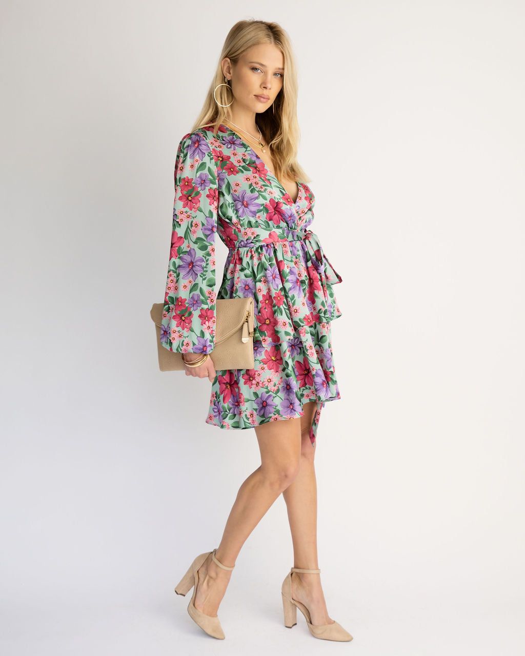 Sensational Floral Tiered Mini Dress sold by Vici product image thumbnail 5