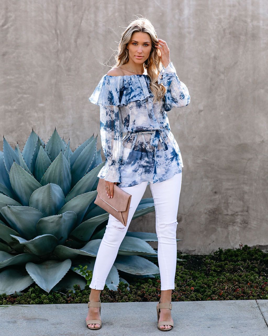 Better By The Sea Printed Ruffle Tunic - FINAL SALE sold by Vici product image thumbnail 6