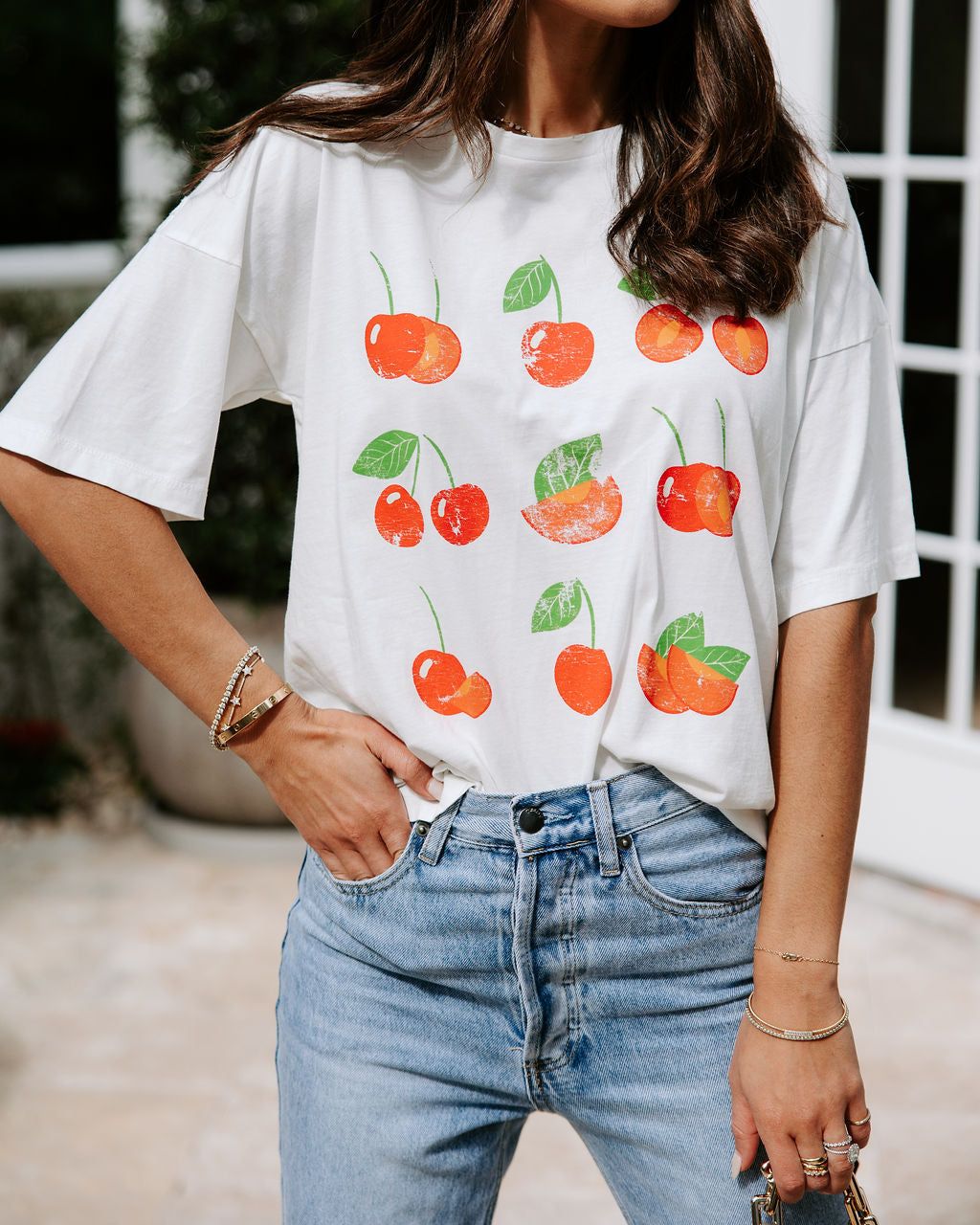 Cherry On Top Cotton Shoulder Cutout Tee sold by Vici product image thumbnail 2