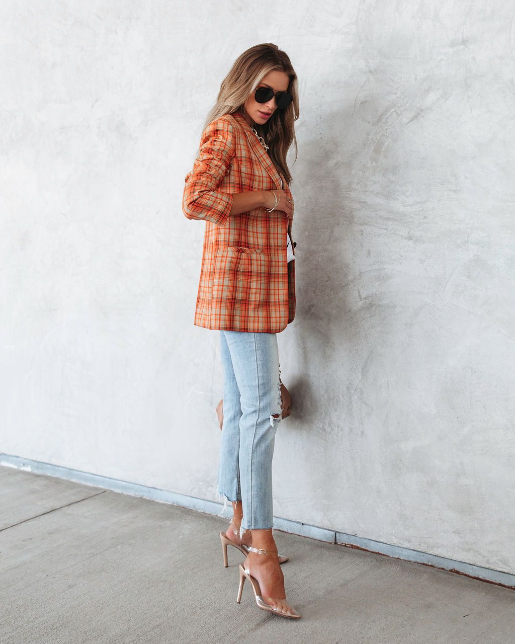 Making Headlines Plaid Pocketed Blazer - FINAL SALE sold by Vici product image thumbnail 6