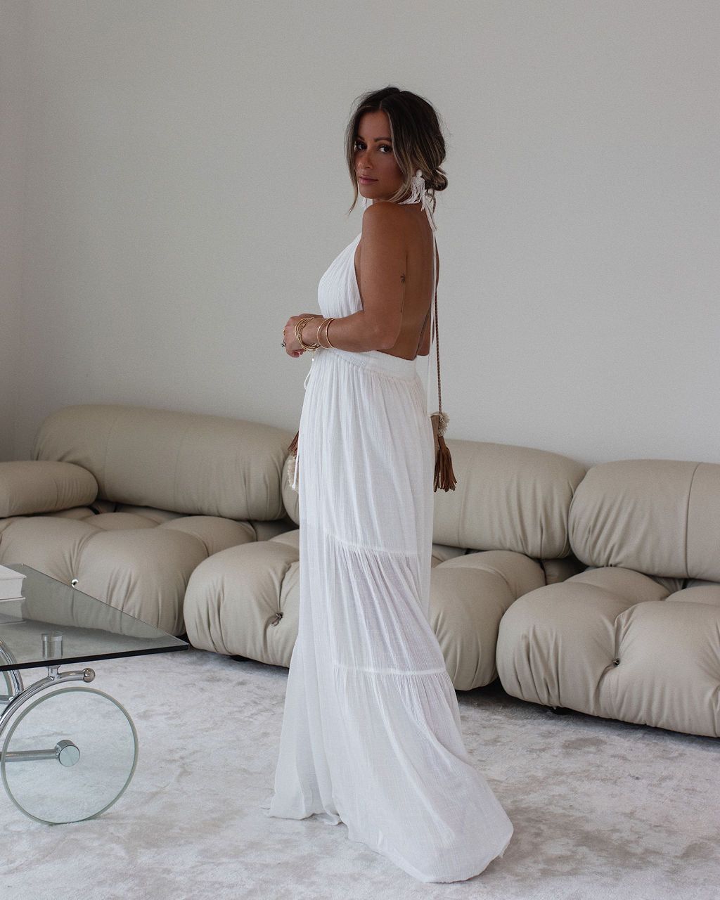 Carissa Halter Wide Leg Jumpsuit - White - FINAL SALE sold by Vici product image thumbnail 4