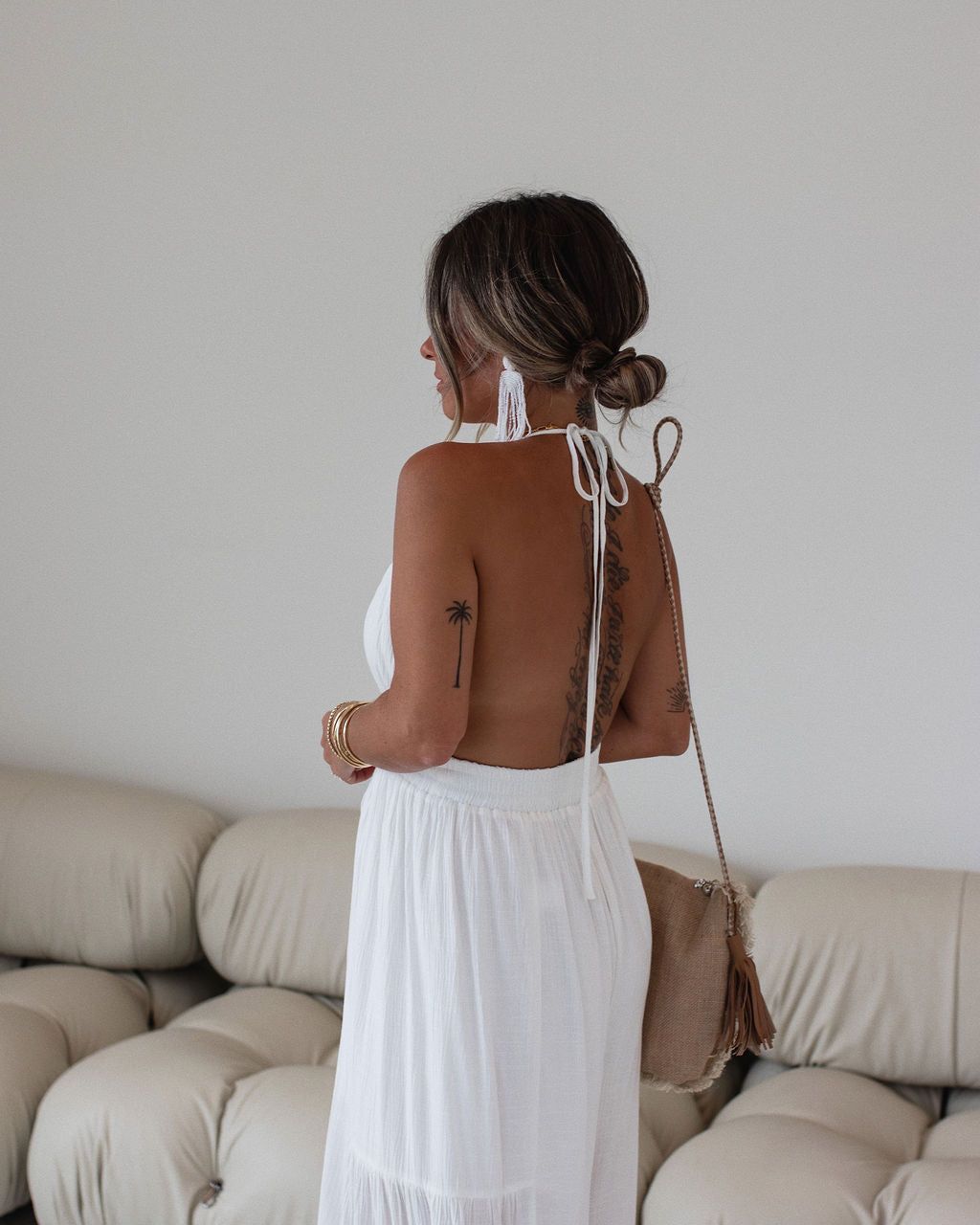 Carissa Halter Wide Leg Jumpsuit - White - FINAL SALE sold by Vici product image thumbnail 5