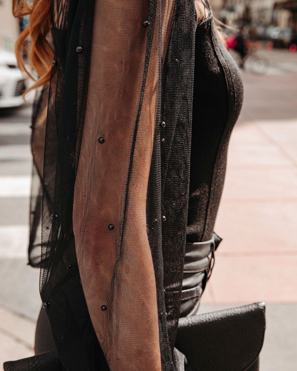 Lynette Sheer Mesh Pearl Embellished Top sold by Vici product image thumbnail 2