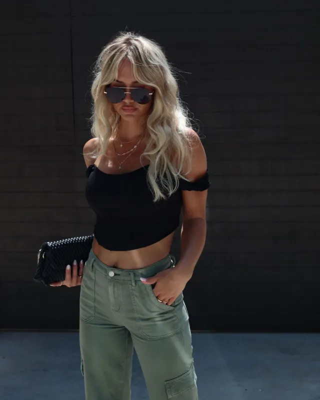 Caledonia Corset Crop Top - Black - SALE made by Vici