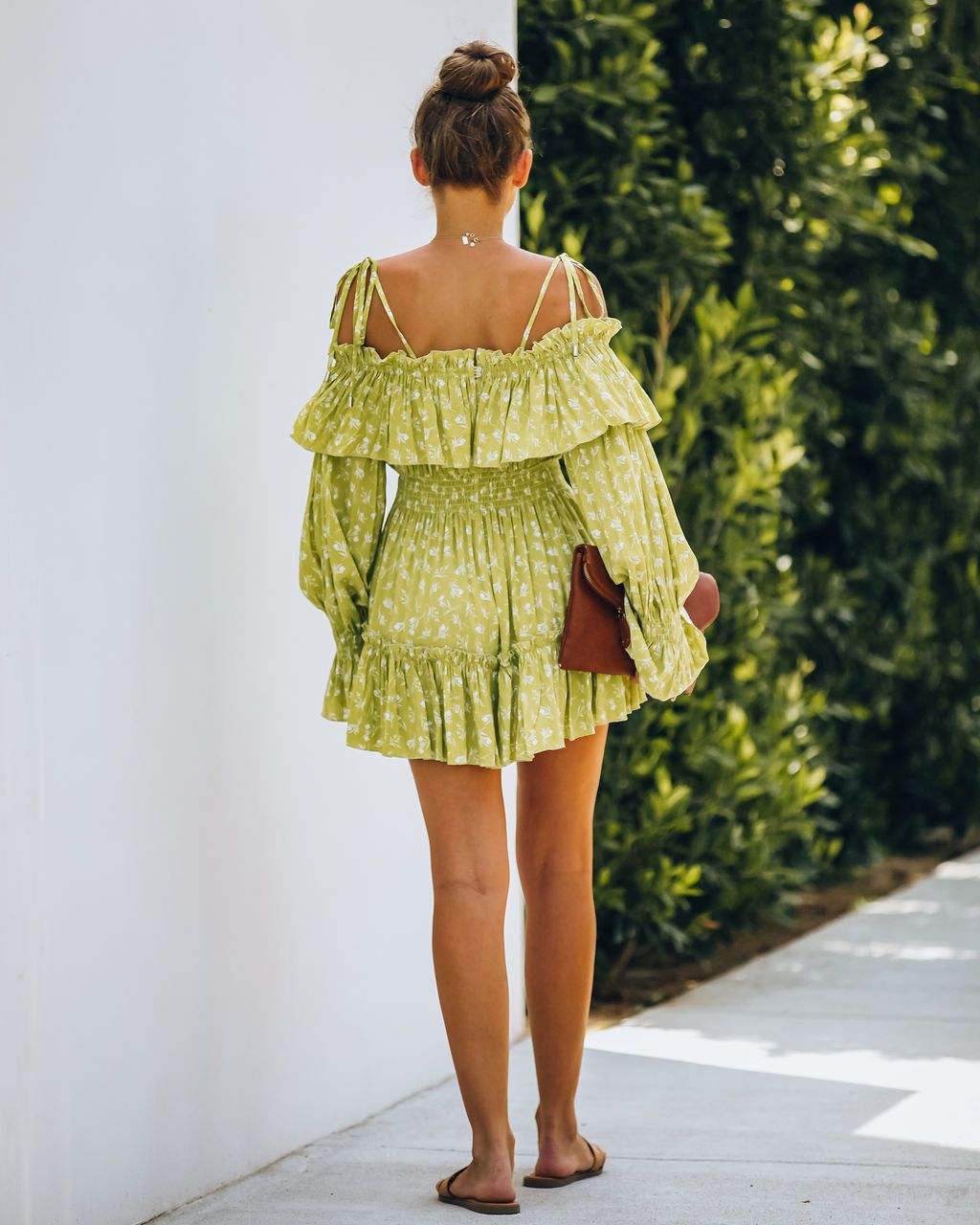 Lee Smocked Off The Shoulder Ruffle Tie Romper sold by Vici product image thumbnail 2