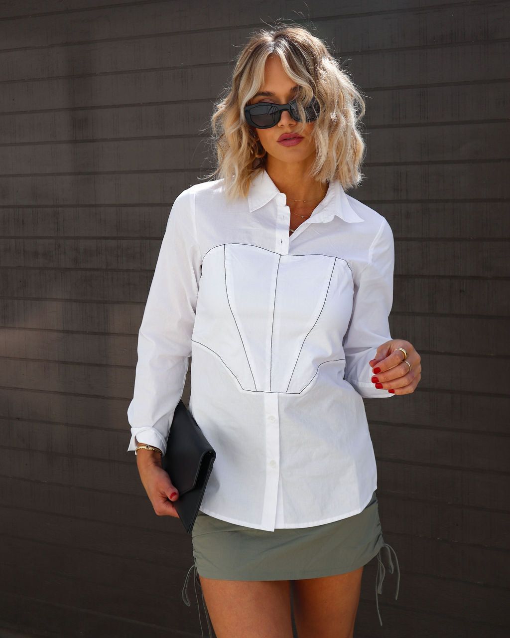 Azalia Corset Back Tie Top - White - FINAL SALE sold by Vici