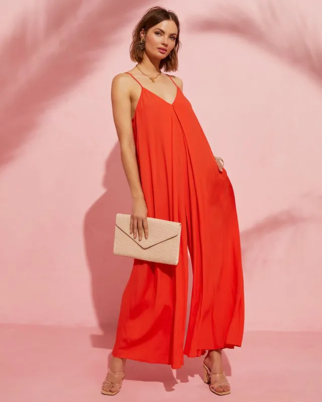 Liberada Pocketed Jumpsuit sold by Vici