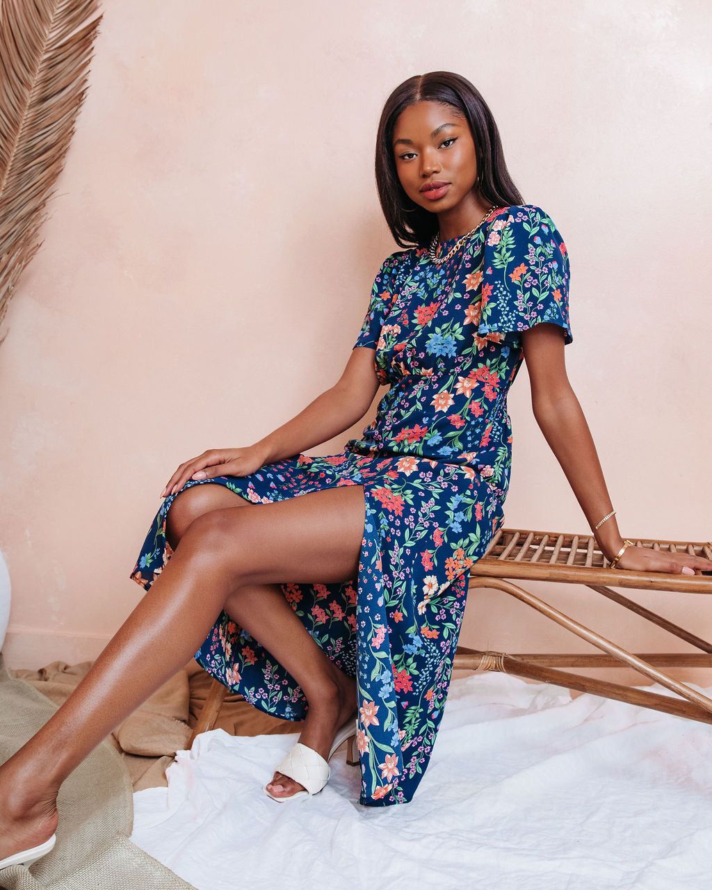 Pipper Floral Front Slit Midi Dress - FINAL SALE sold by Vici product image thumbnail 6
