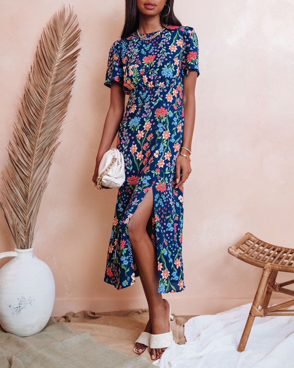 Pipper Floral Front Slit Midi Dress - FINAL SALE sold by Vici product image thumbnail 2