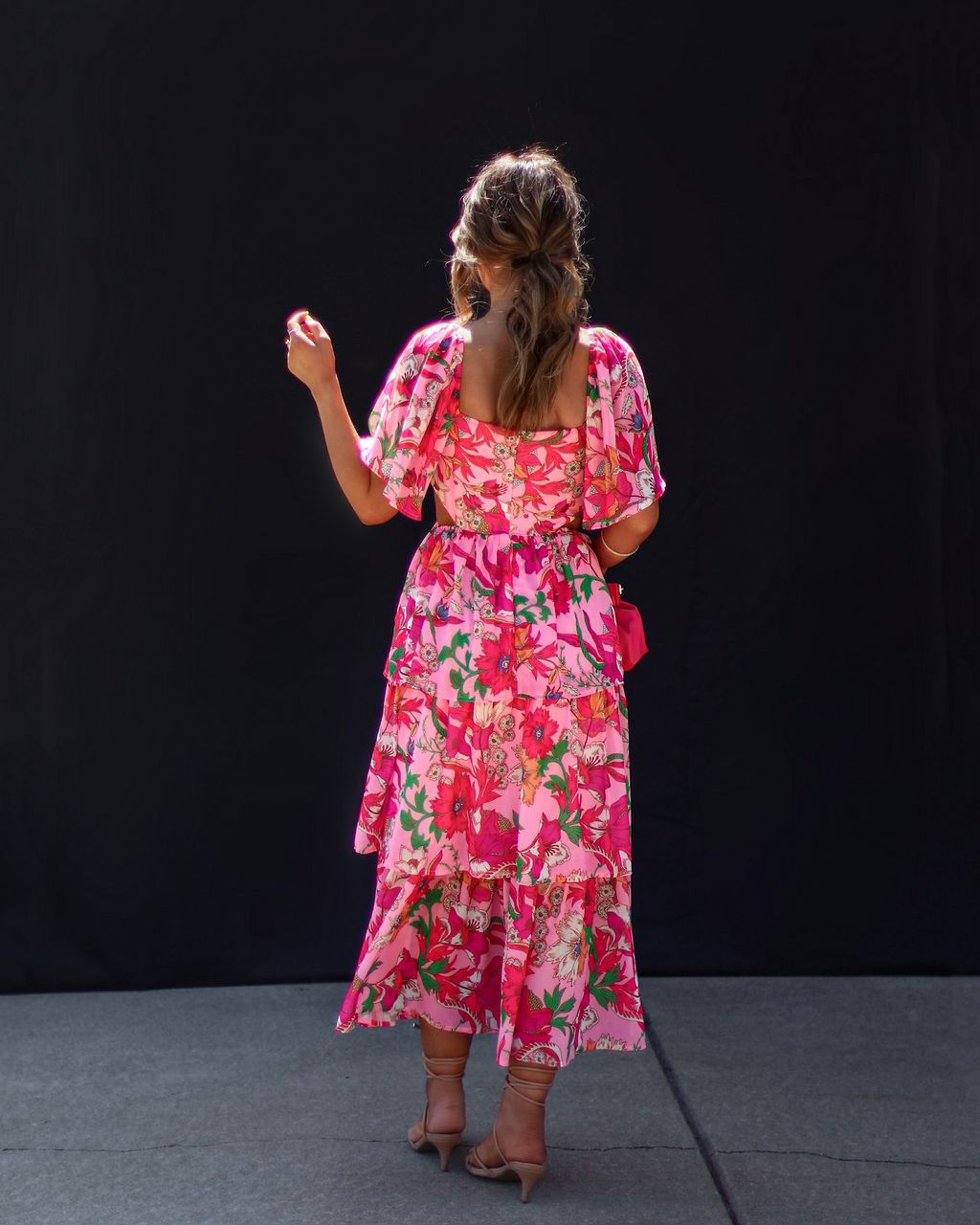 Millie Floral Tiered Cutout Midi Dress - FINAL SALE sold by Vici product image thumbnail 2
