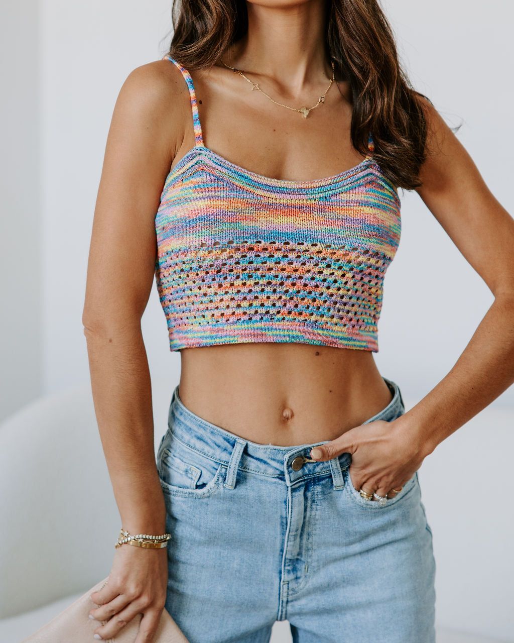 Shady Waves Knit Crop Top sold by Vici product image thumbnail 2