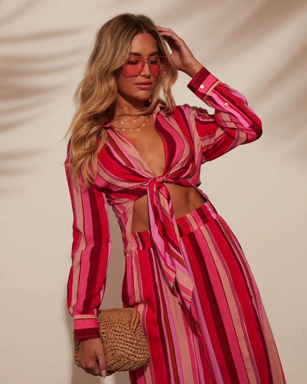 Caia Sunsets Tie Crop Top sold by Vici product image thumbnail 5
