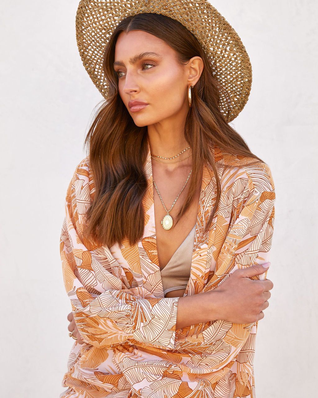 Retro Tropics Printed Chiffon Tie Front Top - FINAL SALE sold by Vici product image thumbnail 4