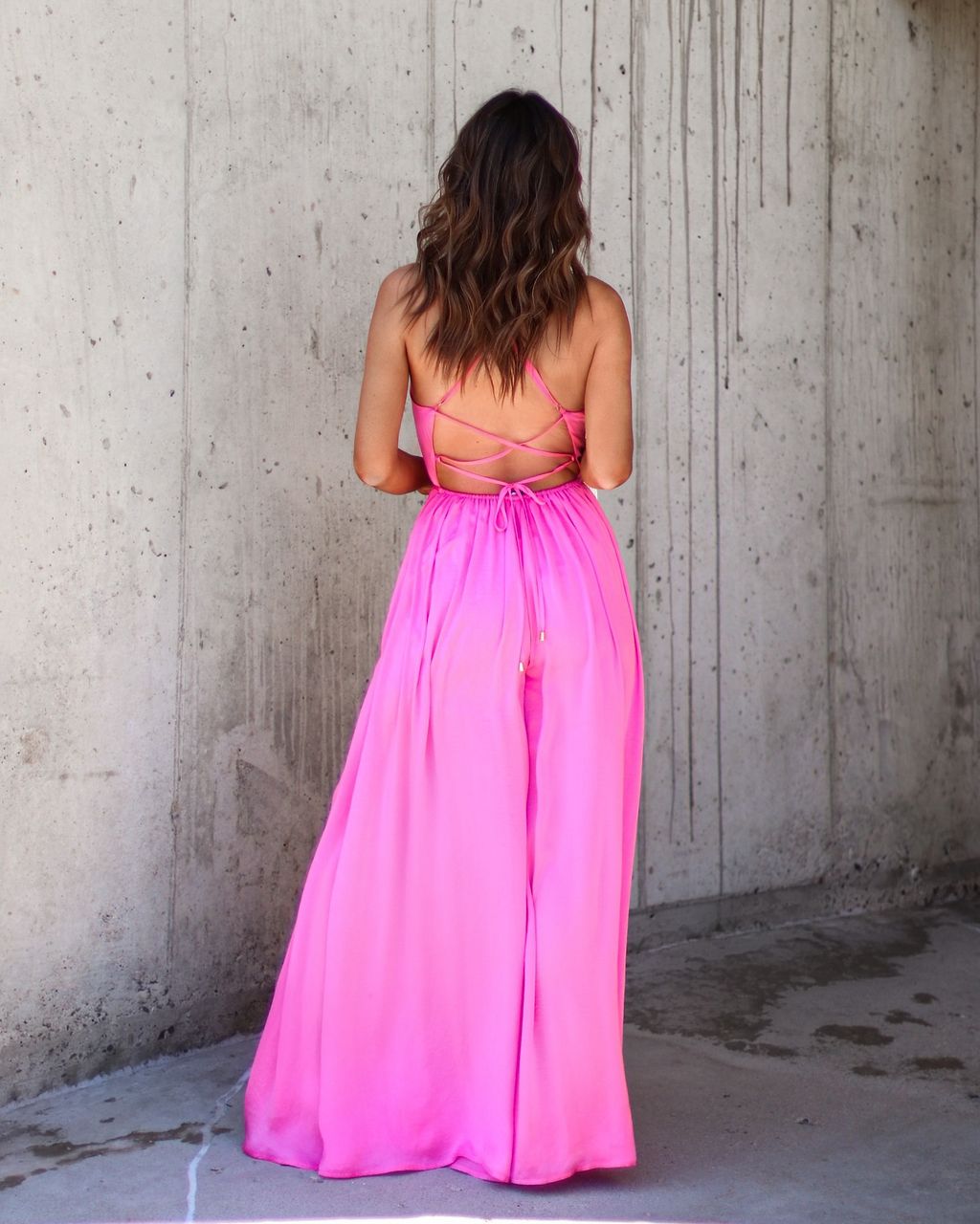 Picture Perfect Satin Wide Leg Jumpsuit - Pink - FINAL SALE sold by Vici product image thumbnail 4