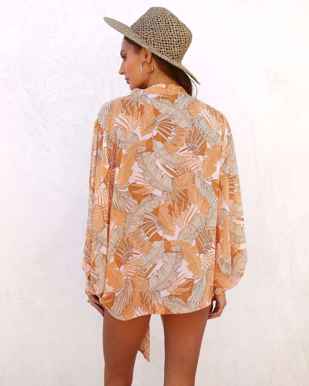 Retro Tropics Printed Chiffon Tie Front Top - FINAL SALE sold by Vici product image thumbnail 2
