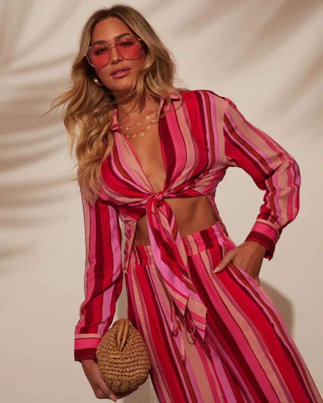 Caia Sunsets Tie Crop Top made by Vici
