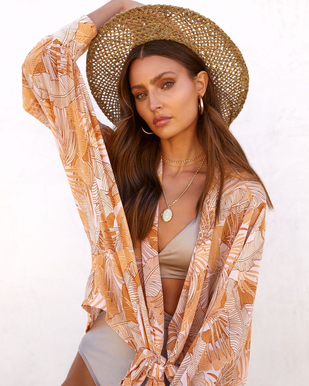 Retro Tropics Printed Chiffon Tie Front Top - FINAL SALE sold by Vici product image thumbnail 7