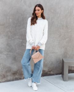 Charlotte Cable Knit Sweater sold by Vici