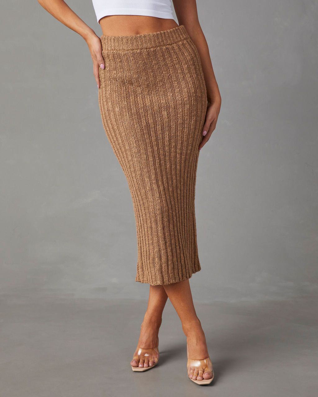 Still Got It Sweater Knit Midi Skirt - Dark Mocha sold by Vici product image thumbnail 2