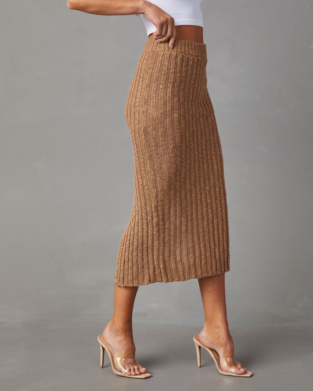 Still Got It Sweater Knit Midi Skirt - Dark Mocha sold by Vici product image thumbnail 3