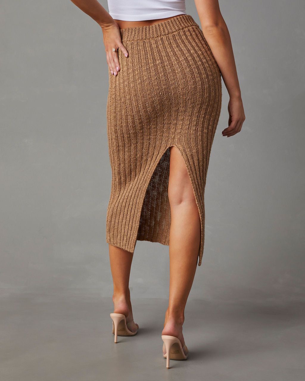 Still Got It Sweater Knit Midi Skirt - Dark Mocha sold by Vici product image thumbnail 4
