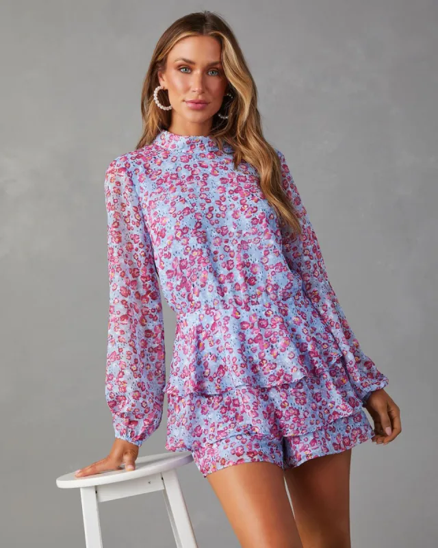 Parma Long Sleeve Floral Romper sold by Vici