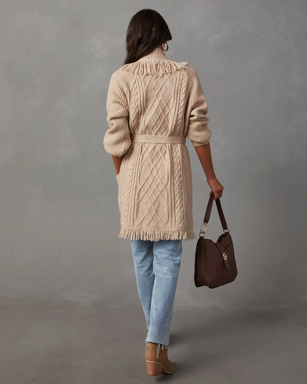 Lupita Fringe Tie Waist Sweater sold by Vici product image thumbnail 4