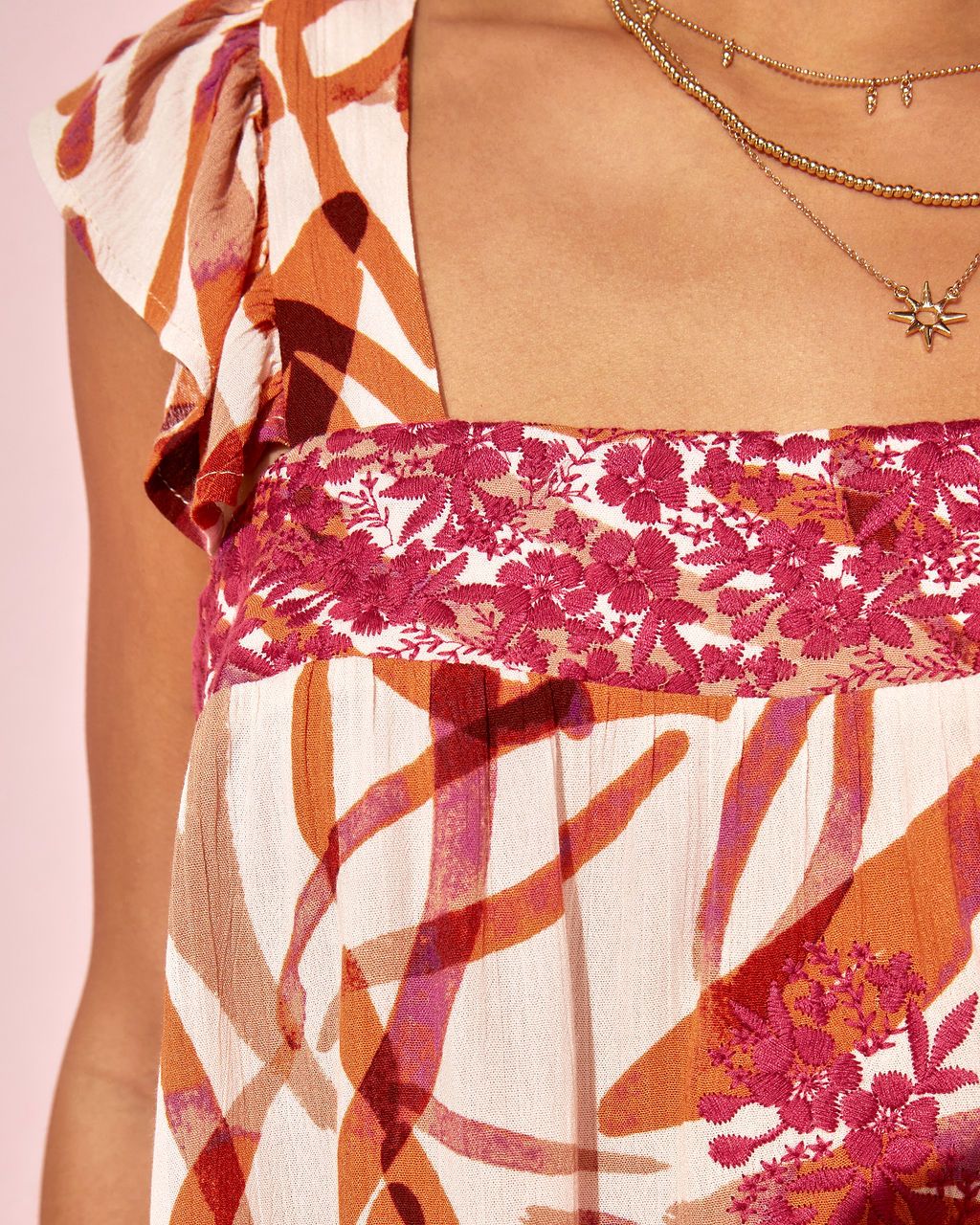 El Paraiso Printed Embroidered Flower Top sold by Vici product image thumbnail 3