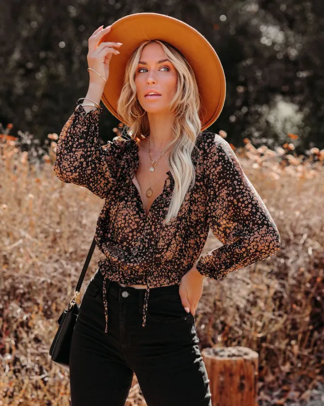 Moments Notice Floral Crop Blouse - FINAL SALE sold by Vici