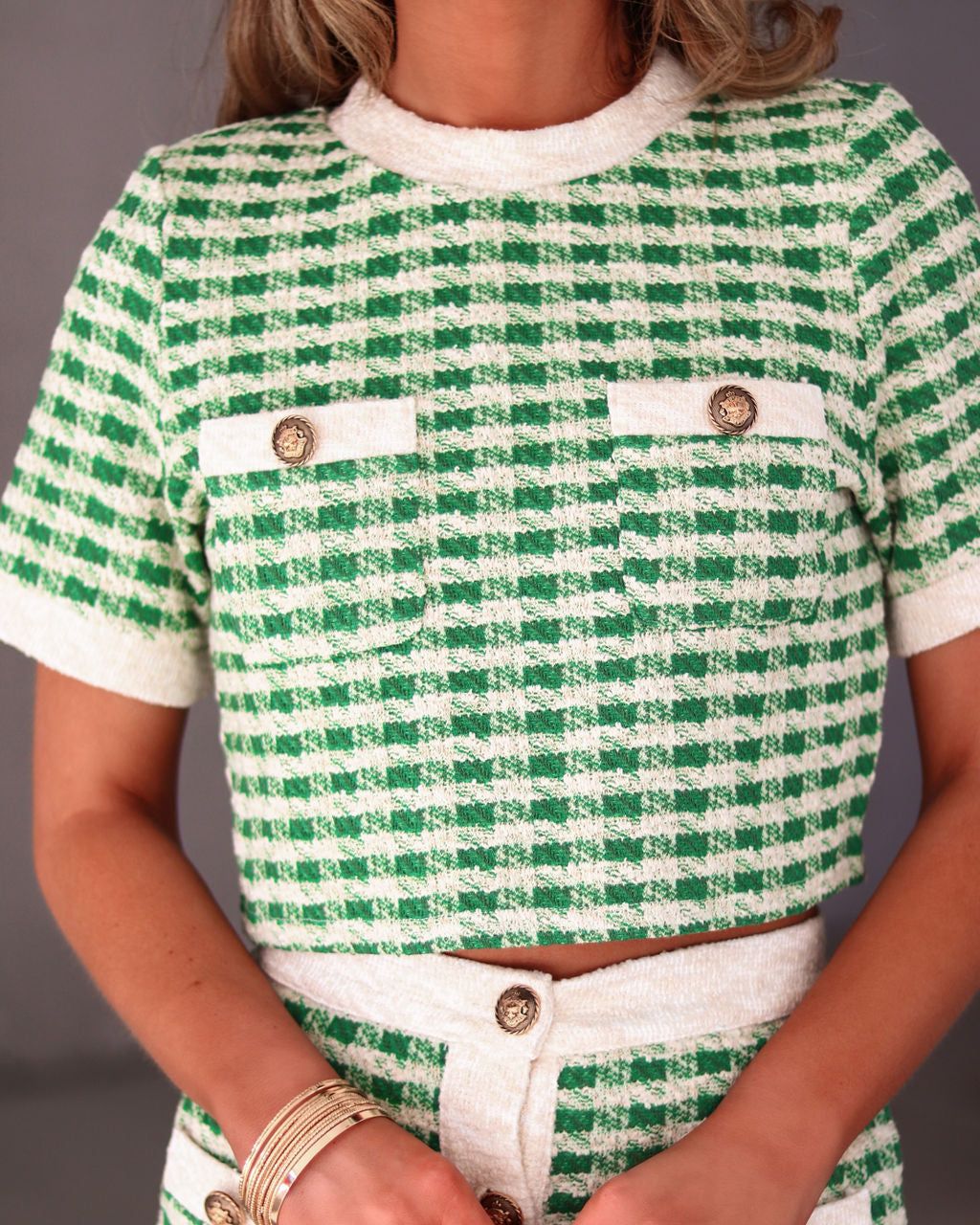 Blaire Tweed Knit Crop Top sold by Vici product image thumbnail 2