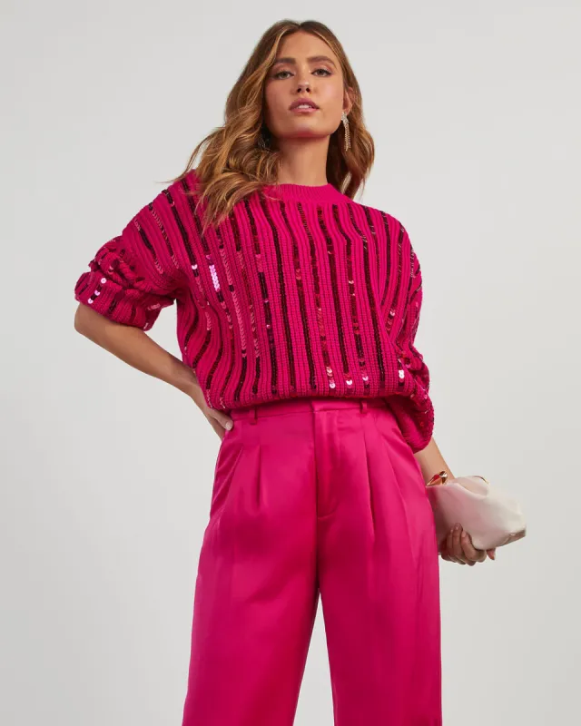 Rue Sequin Stripe Sweater sold by Vici