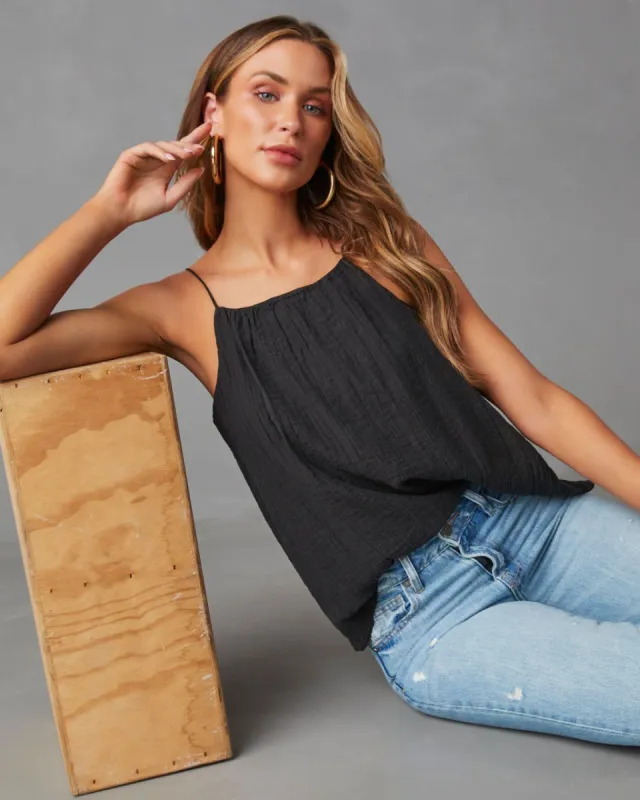 Ava Grace Flowy Tank - Black - SALE sold by Vici