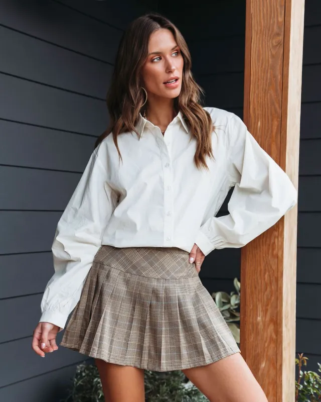 Colleen Cotton Button Down Top sold by Vici