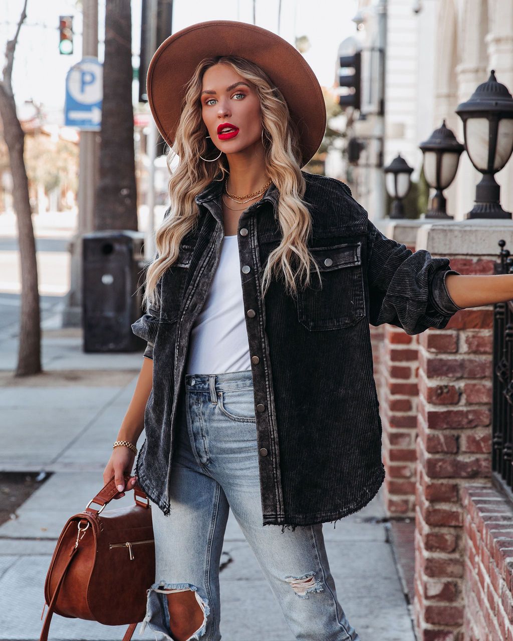 Omri Cotton Pocketed Corduroy Shacket - Faded Black - FINAL SALE sold by Vici product image thumbnail 7