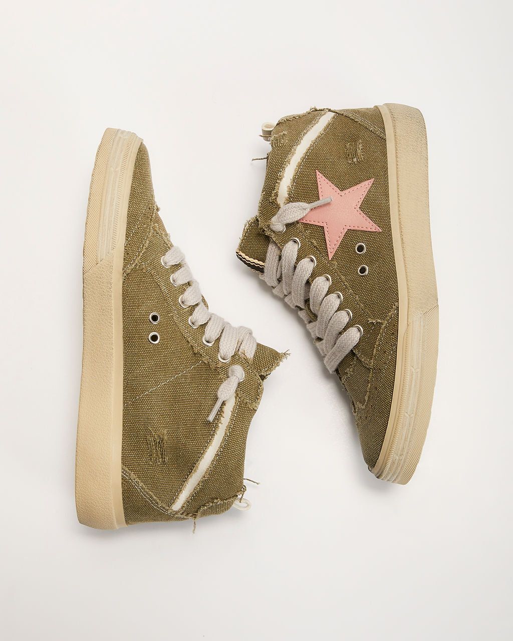Paula High Top Canvas Sneakers - Olive sold by Vici product image thumbnail 4