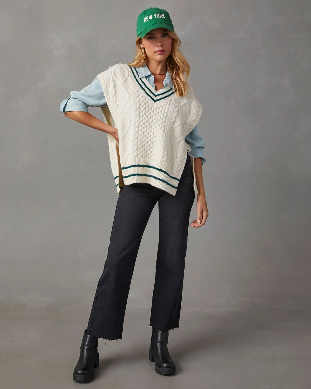 Callahan Cable Knit Sweater Vest sold by Vici