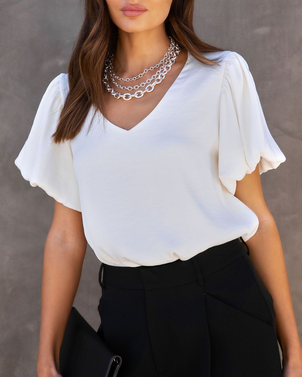 Just My Vibe Bubble Hem Sleeve Top sold by Vici product image thumbnail 2