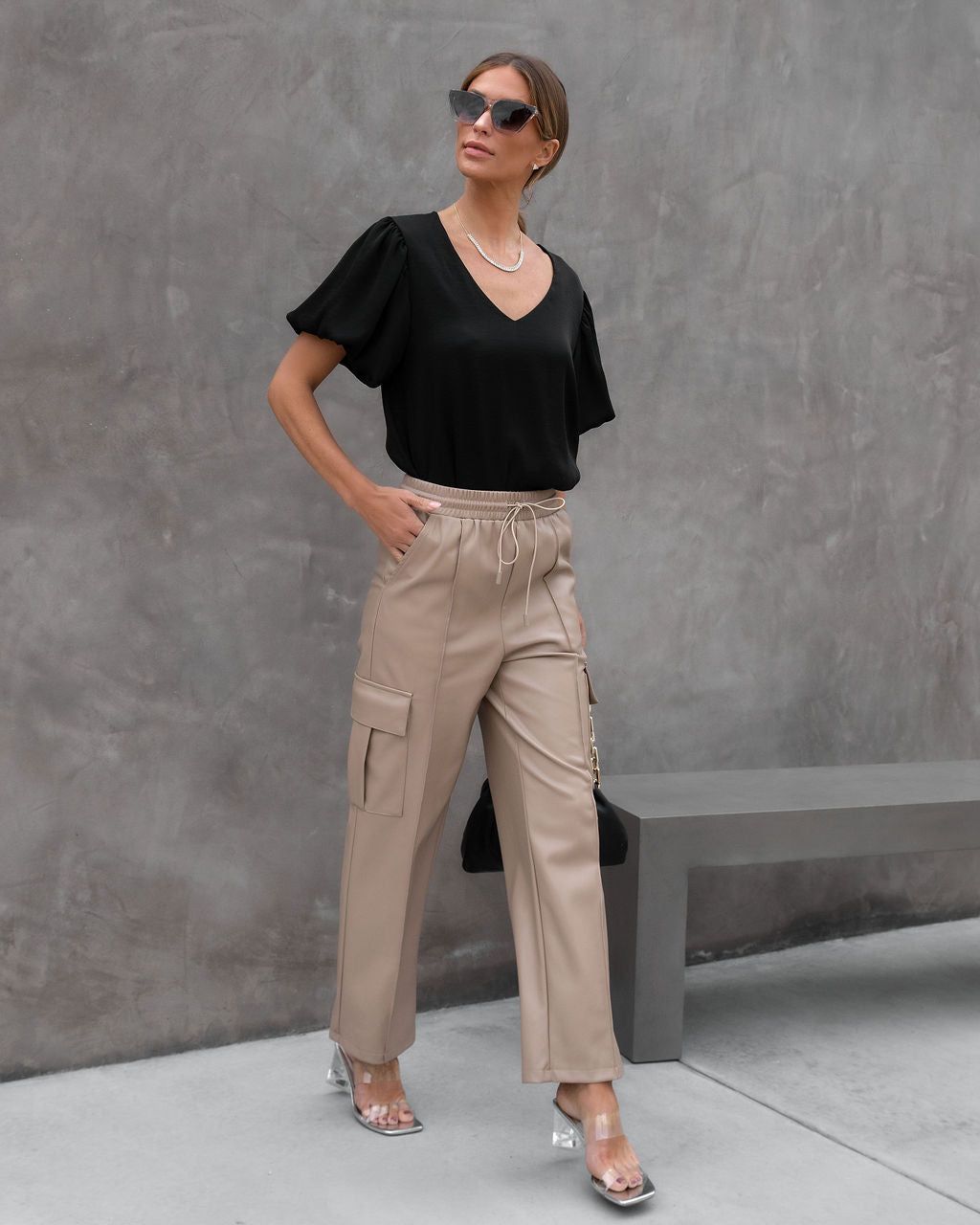 Just My Vibe Bubble Hem Sleeve Top sold by Vici product image thumbnail 5