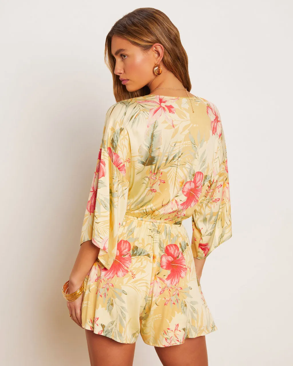 Jaime Tie Waist Kimono Romper sold by Vici product image thumbnail 5