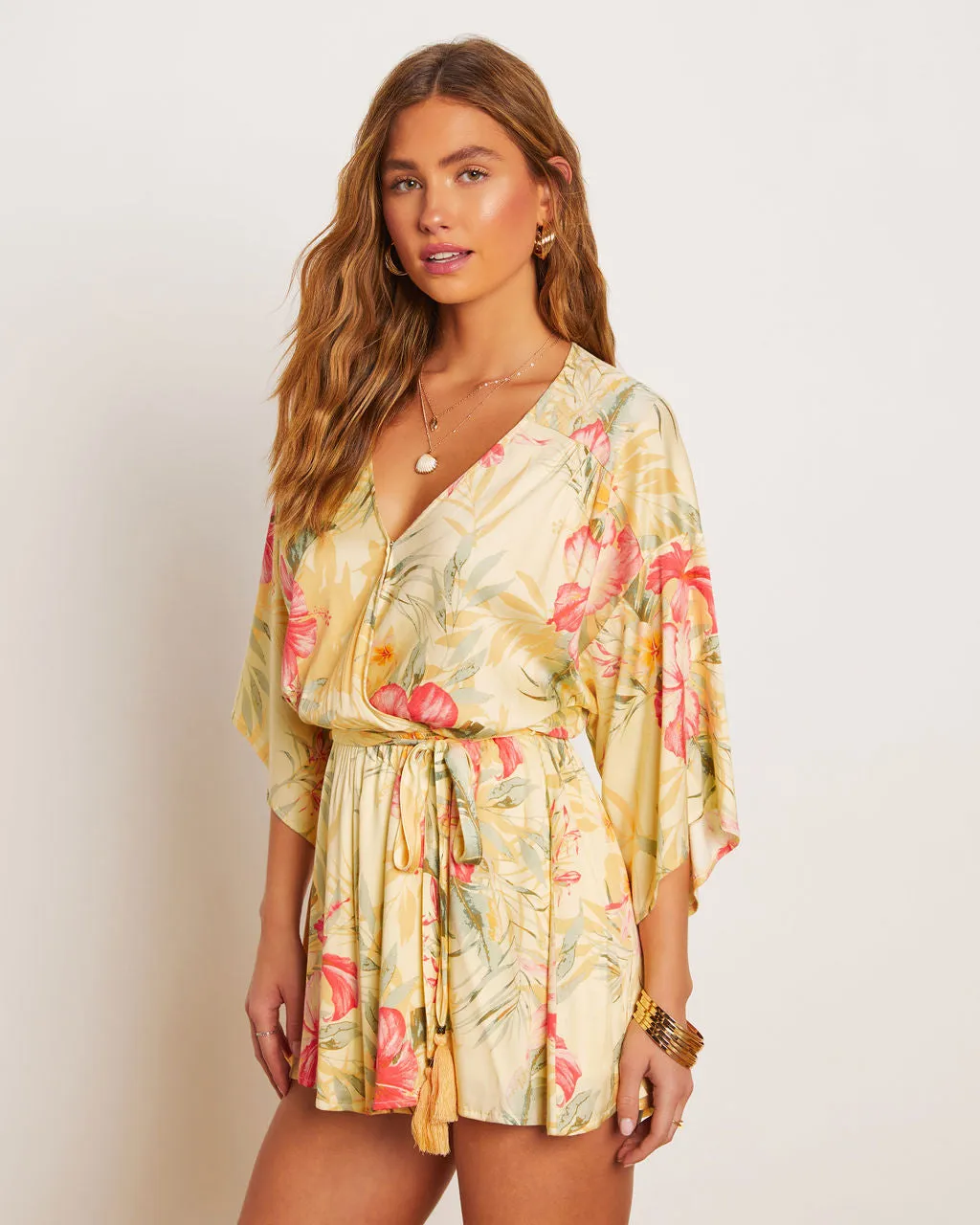 Jaime Tie Waist Kimono Romper sold by Vici product image thumbnail 4