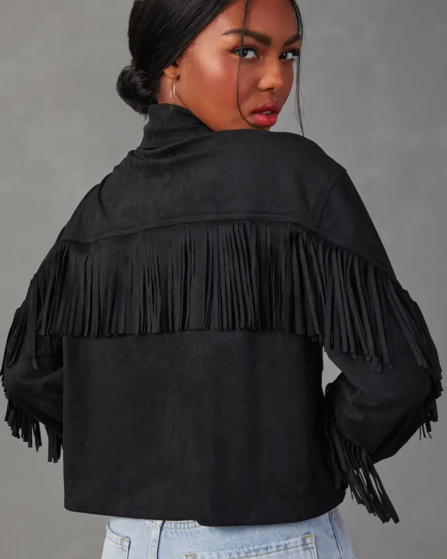 Dresden Suede Fringe Jacket sold by Vici