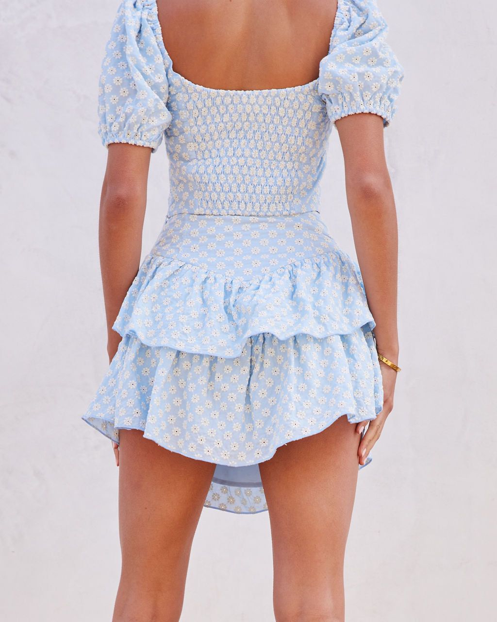 Bittersweet Moments Cotton Eyelet Puff Sleeve Crop Top sold by Vici product image thumbnail 2