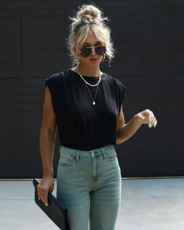 Romi Crew Neck Bodysuit - Black - SALE sold by Vici